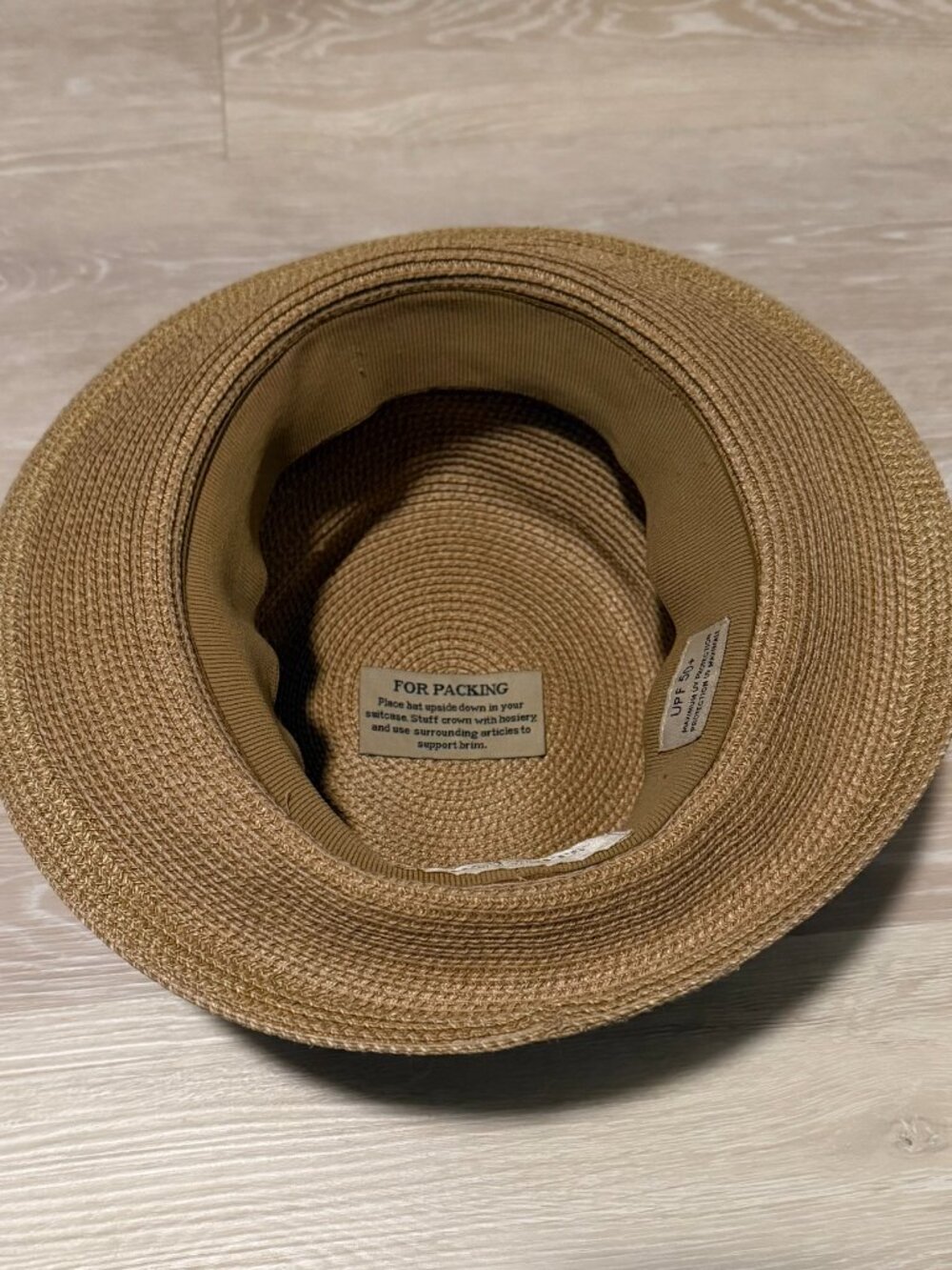 Eric Javits Straw Fedora with Cream Band - Picture 7 of 7
